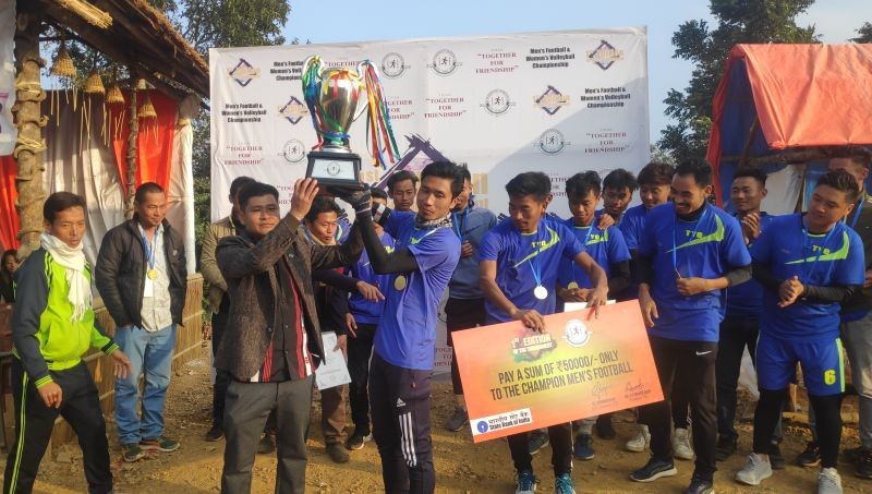 Players of Tseminyu Youth Organisation (TYO) who won the men’s football event.